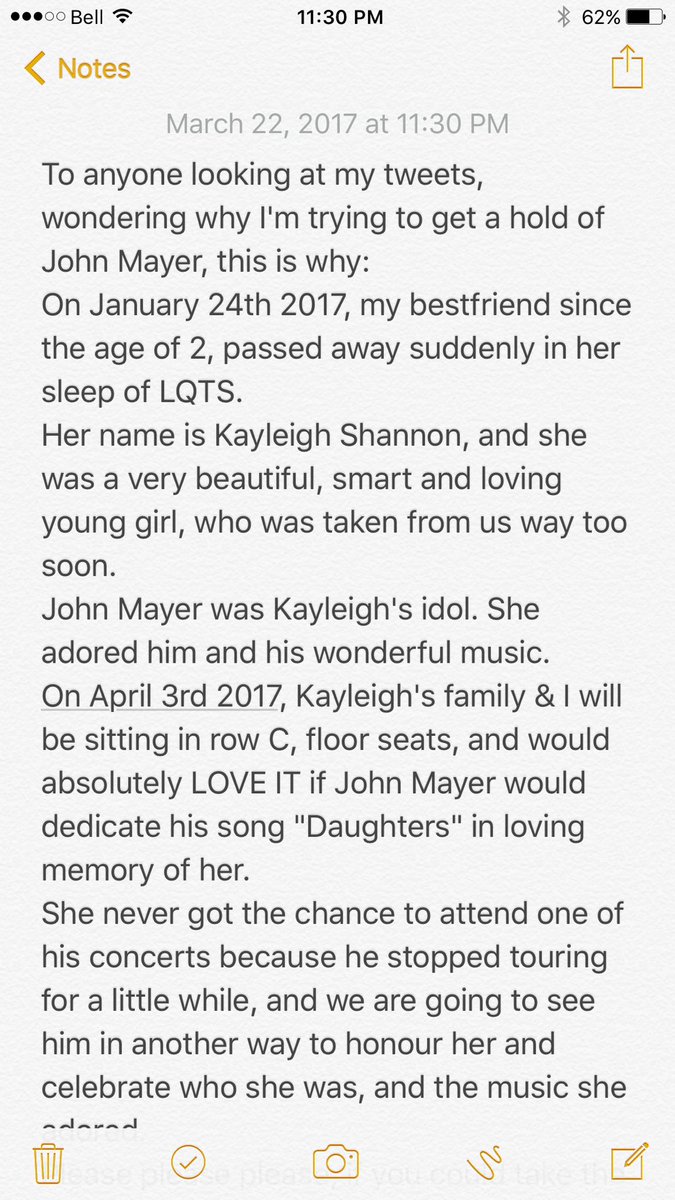 oliviajmac31's tweet photo. @VirginRadioTO can you help us out??? Please help us contact John Mayer! Read below for the cause!!💞 https://t.co/wMR9StQa4X