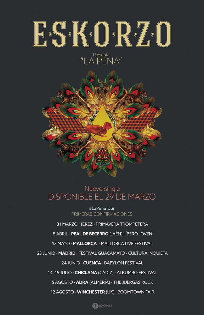Eskorzo's tweet photo. Nuestros nuevo #Single #LaPena 🌹🐯ya tiene fecha de salida: 29.03 #AdelantoDisco @rootsound y PRIMERAS FECHAS DE GIRA confirmadas #LaPenaTour https://t.co/RiGlDyAkiI