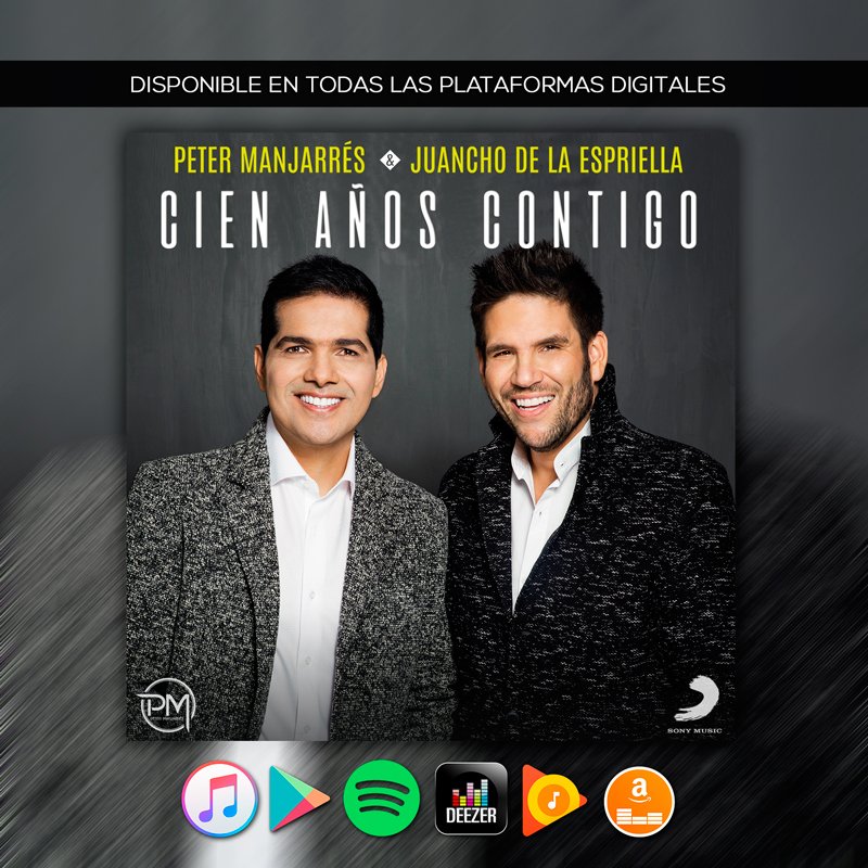 #CienAñosContigo de <a href="/petermanjarres/">petermanjarres</a> <a href="/jdelaespriella/">JuanchoDeLaEspriella</a>. Disponible en todas las Plataformas digitales ¡Descargala Aquí! SonyMusicCol.lnk.to/lrgpM