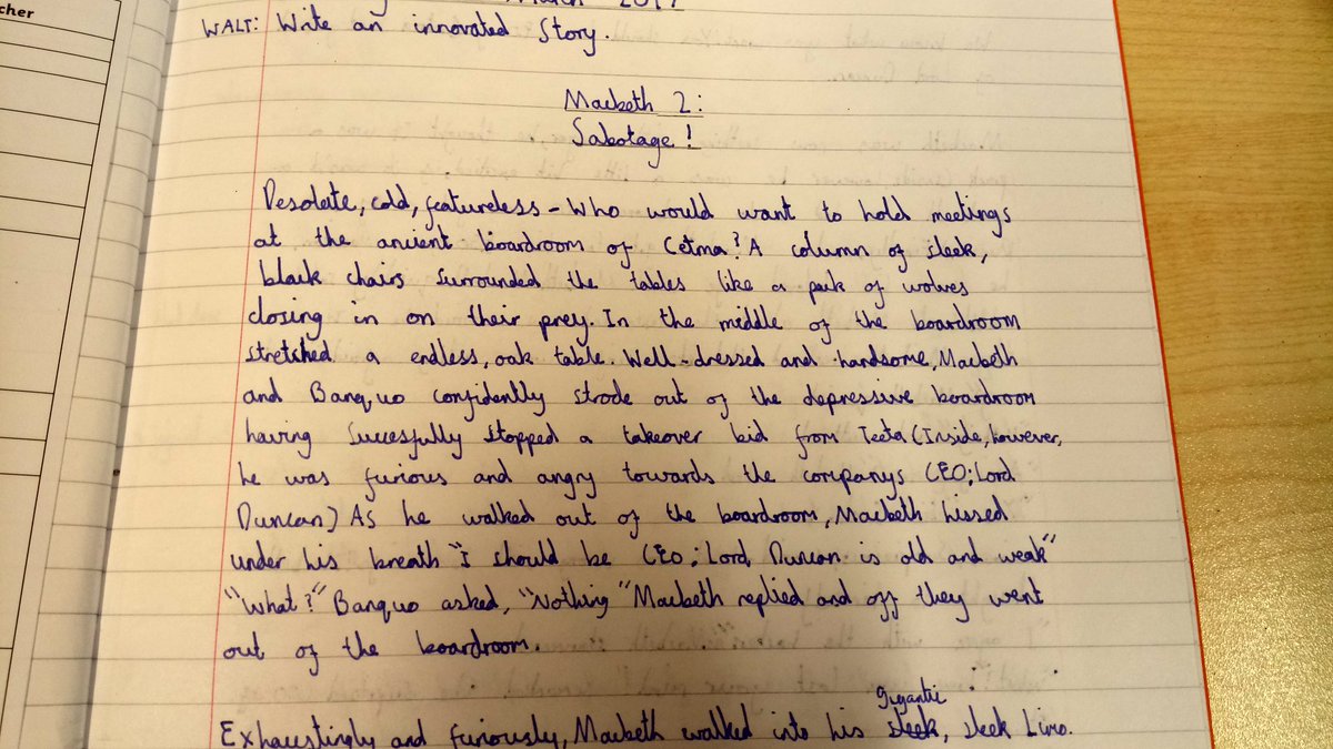 mrAndrewsY3pl's tweet photo. #Y6Diamond have written some #boardroom based innovated Macbeth stories! @SteppingintoBiz https://t.co/uqbPTUXSkM