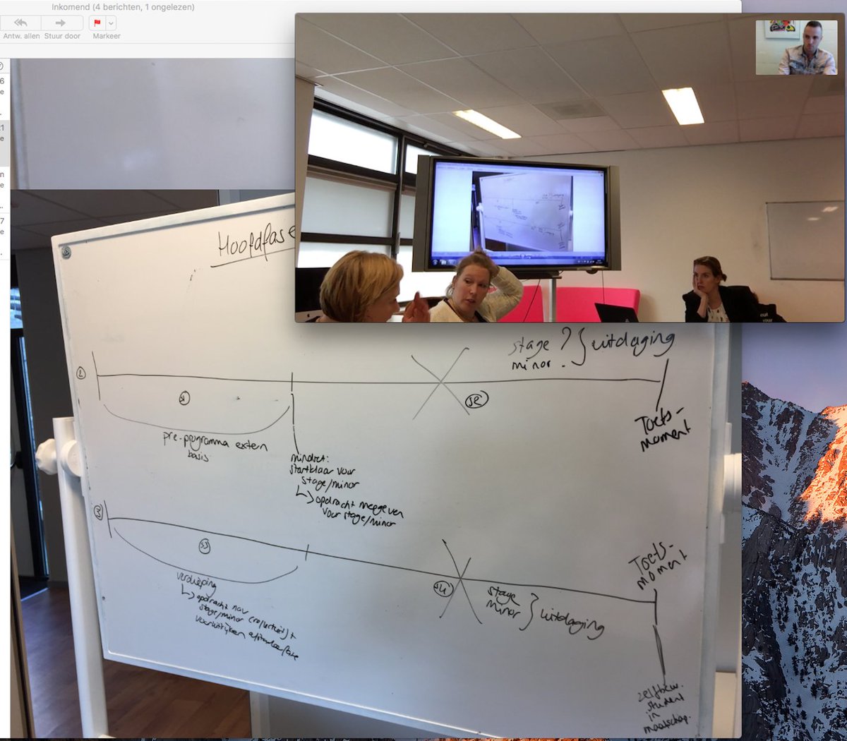 JochemGoedhals's tweet image. Mooie sessie op afstand met @FontysACI1 #identity leerlijn voor 4 jaar in de steigers gezet! Binnenkort met 24 coaches gaan inkleuren!