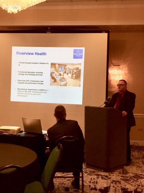 Luminex's tweet image. Ronald Reitenour of Riverview Health spoke about why the Verigene System was a good fit for his lab at today&apos;s #SCACM workshop.