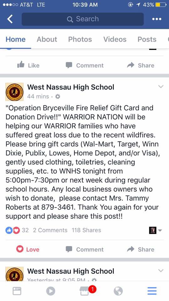 CRMpatterson's tweet photo. For Bryceville fire 🔥 victims @ActionNewsJax @wjxt4 @FCN2go https://t.co/cactXo9Szo