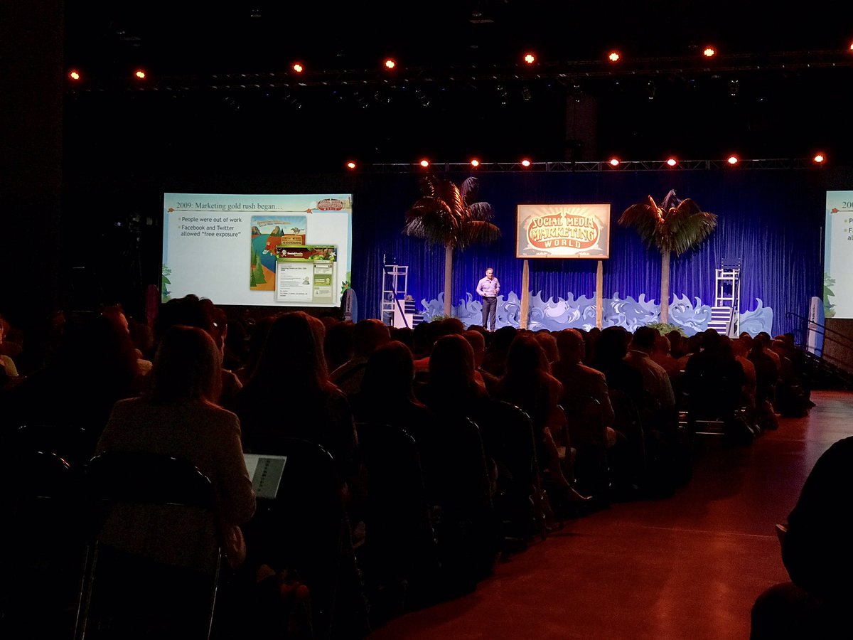 TN_Marketing's tweet photo. We're at Social Media Marketing World 2017! @Mike_Stelzner is kicking off the event with the latest social media industry research. #SMMW17 https://t.co/6ZofxIu5fw