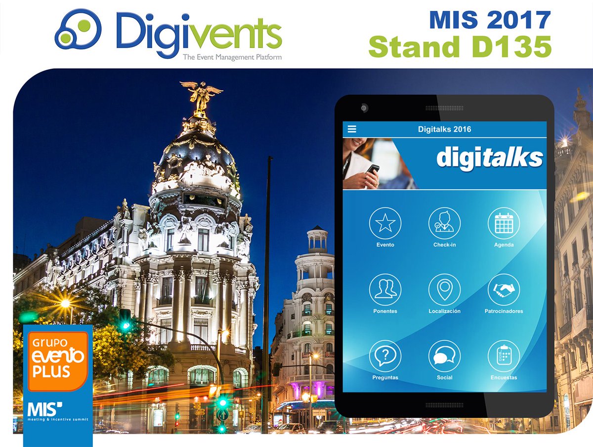 Come join us Tuesday 28th March in wonderful Madrid for the MIS 2017 Summit, brought by <a href="/grupoeventoplus/">Grupo eventoplus</a> !
Meet us at stand D135.
#MeetMIS
