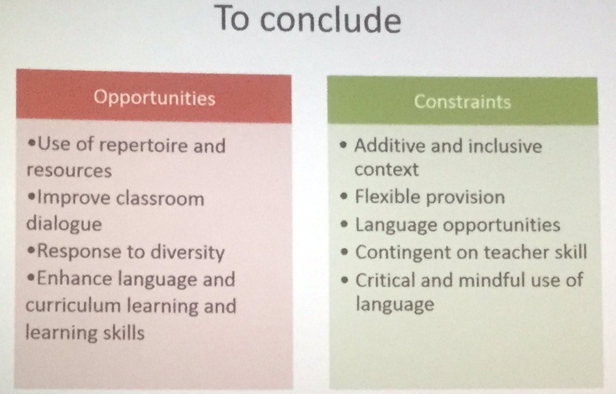 #TDL2017 #translanguaging a timely, coherent and optimistic pedagogy - we have the agency for change