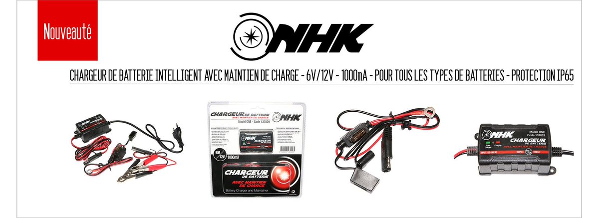 Le nouveau #chargeur de #batterie intelligent avec maintient de charge #NHK chez #P2R >> urlz.fr/50Lf