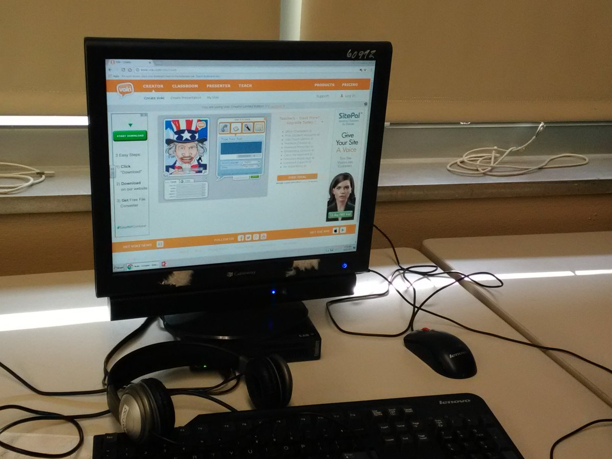 BlvdTech's tweet image. First grade practicing writing and typing by making speaking characters using Voki.com @WestBlvdElem