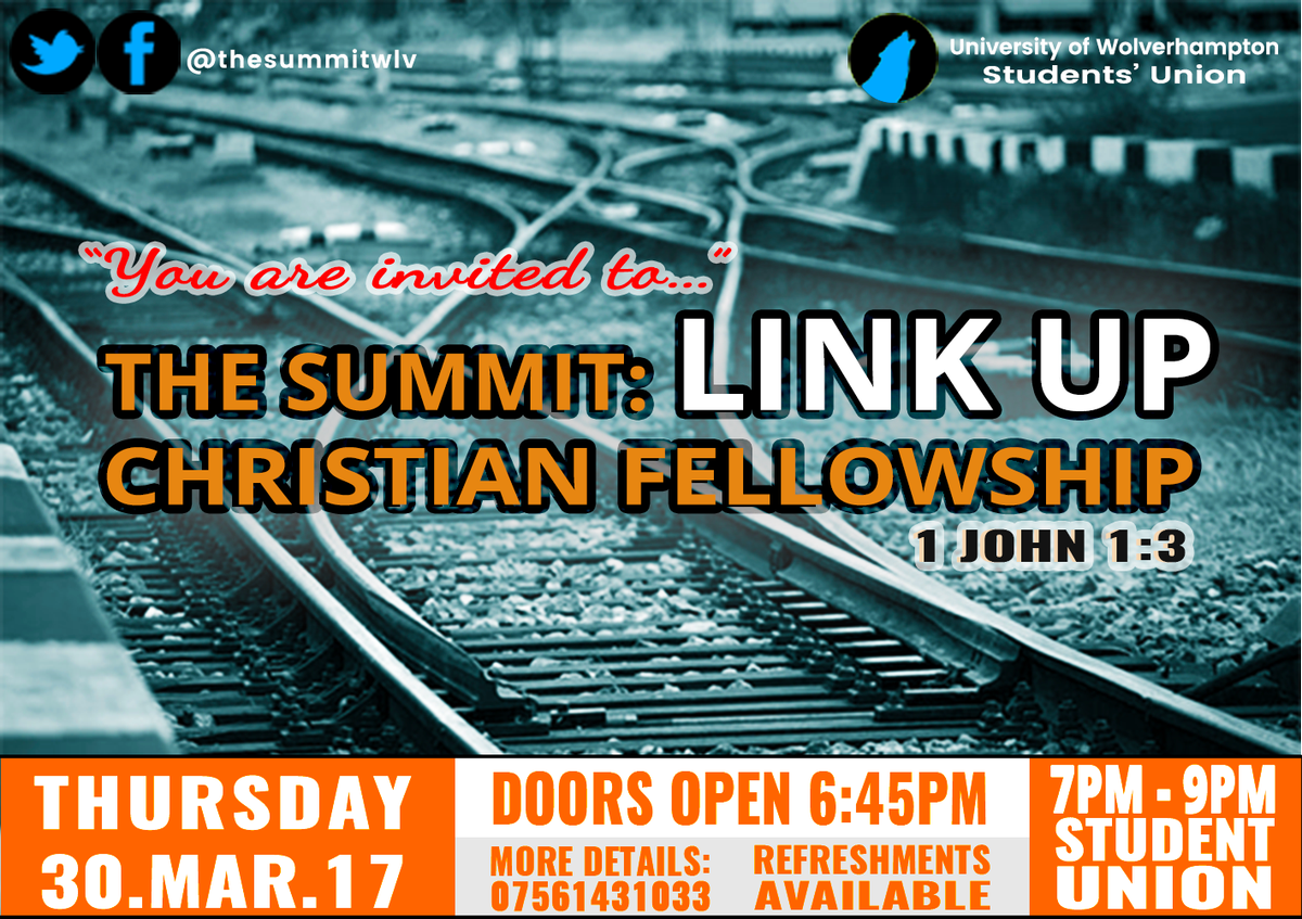 WolvesSU's tweet photo. Are you a member of @TheSummitWlv? Or maybe your just want to meet other students? Everyone is welcome at the link up on the 30th March 🎉 https://t.co/1MeQGX3IVN