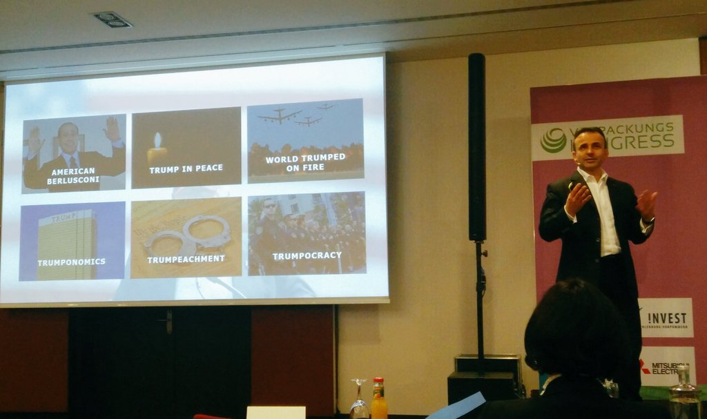 Stichwort unvorhesehbare Zukunft: Auch am #Verpackungskongress kommt man an #Trump nicht vorbei.