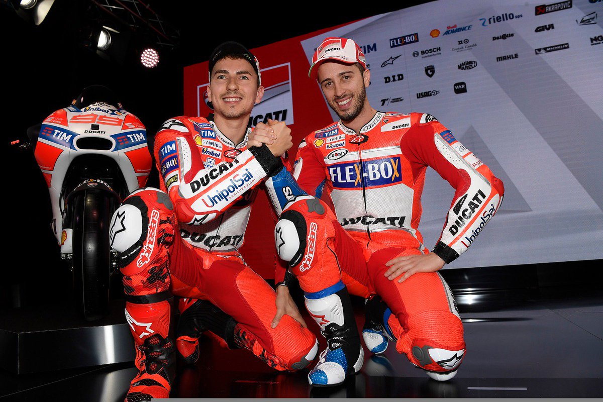 Happy birthday <a href="/AndreaDovizioso/">Andrea Dovizioso</a>! We start a season as a teammates! Will be a special weekend, good luck! 
#31 #ducati #team #rosso