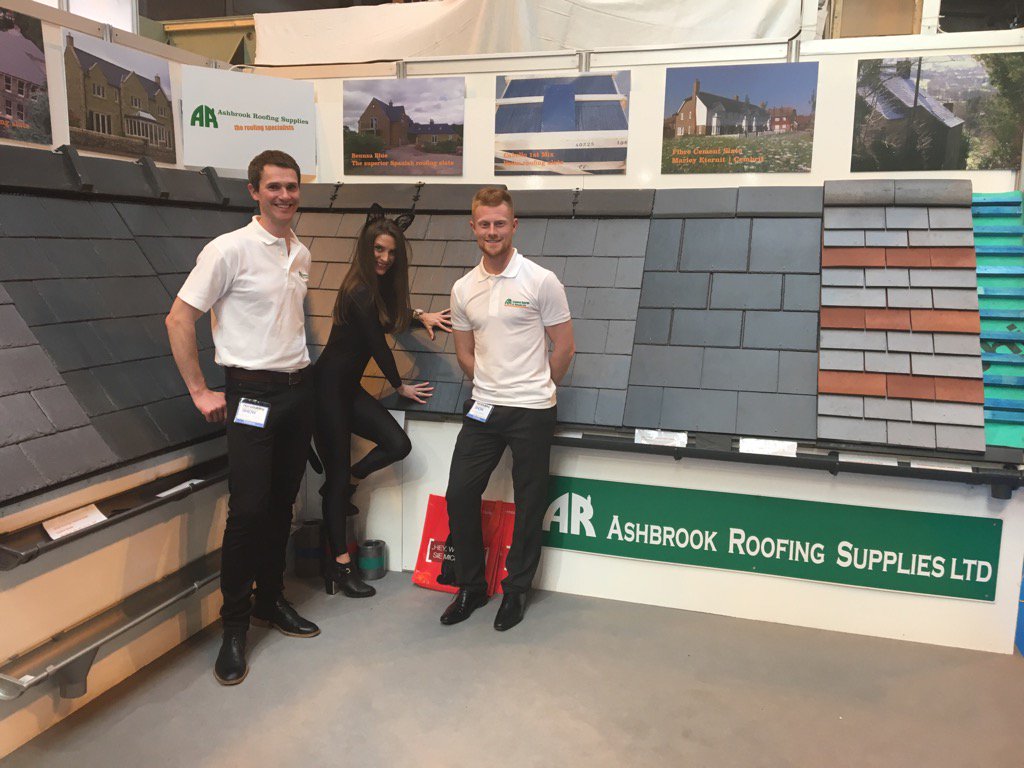 InternormUK's tweet photo. #internormcat @AshbrookRoofing playing on a cold slate roof #hottinroof @HotzooAgency @thenec #slate #roofs #expo https://t.co/2deFP8HKKo