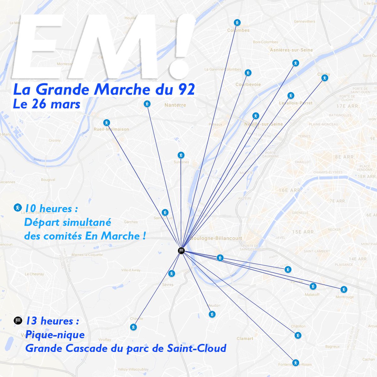 ClichyEnMarche's tweet photo. 🚶 🇫🇷 La Grande Marche du 92 🇪🇺🚶
Ce week-end sur tout le 92 #92EM #EnMarche #LaFranceEnMarche l'itinéraire de Clichy: https://t.co/T3PDhBTWc3 https://t.co/cSUDGBKwUc