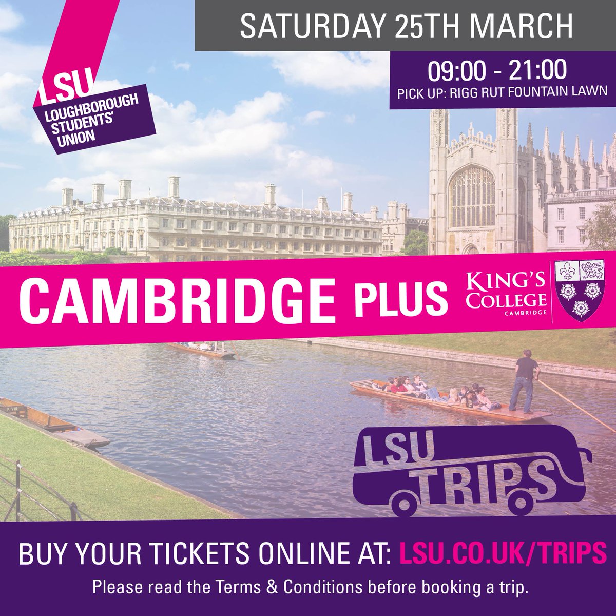 LSU_Trips's tweet photo. Its getting close!  Last chance to get your ticket for this weekends trip to Cambridge! Visit  https://t.co/65sB6bdx5n https://t.co/DyvR1WzPi8