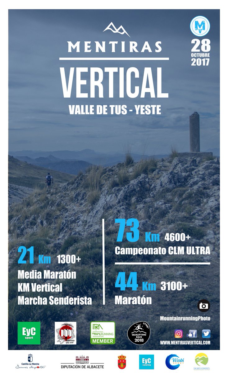 V MENTIRAS VERTICAL  2017 
1 Campeonato, 3 Distancias, 5 Modalidades. 
28 Octubre 2017