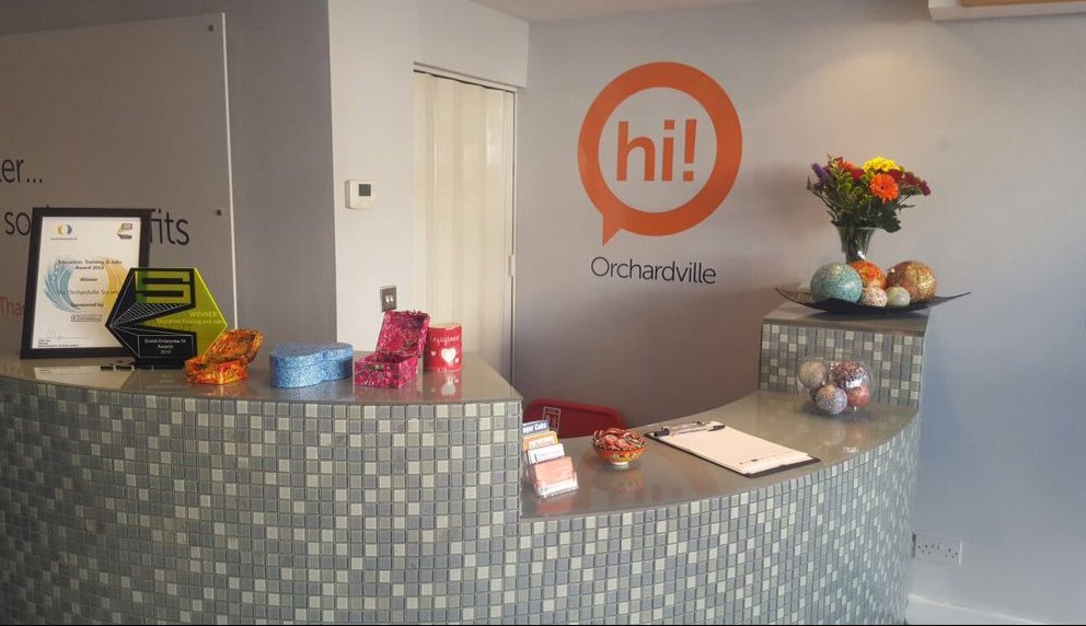 socentni's tweet photo. Lovely to see @OrchardvilleSoc @socentni award taking pride of place in their new office #SocEnt https://t.co/6CVP2JRt5O