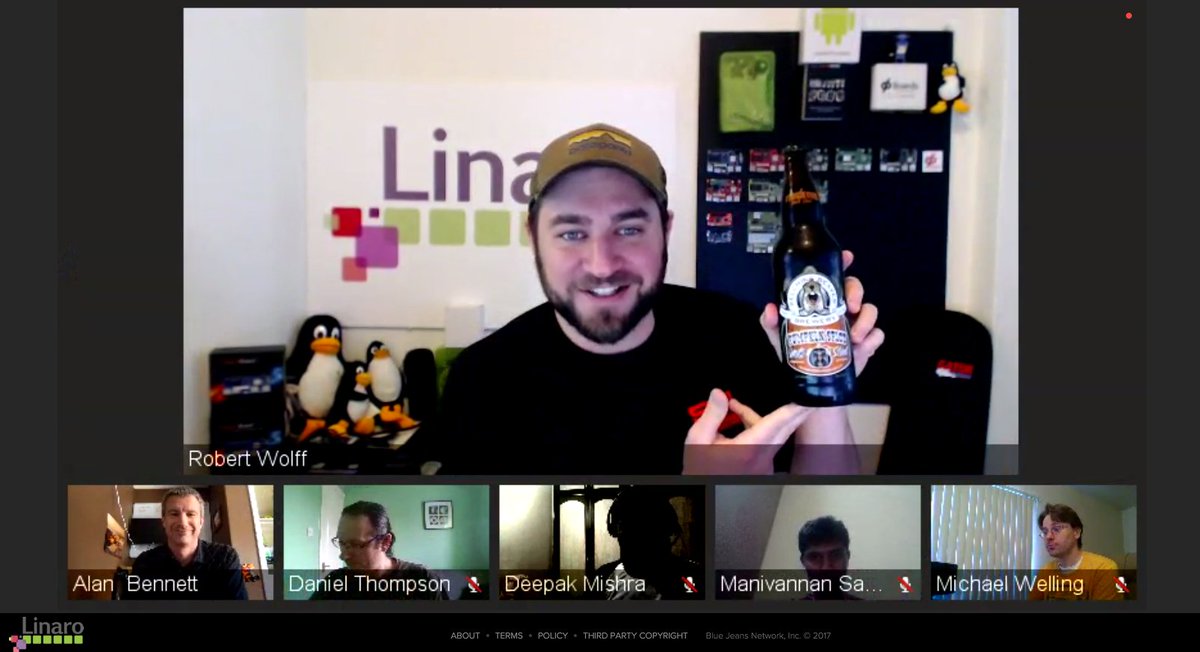 LinaroOrg's tweet image. Don't miss today's #smartbrew demo using #96Boards Join us now directly using this link: bluejeans.com/943216362/ Cheers!