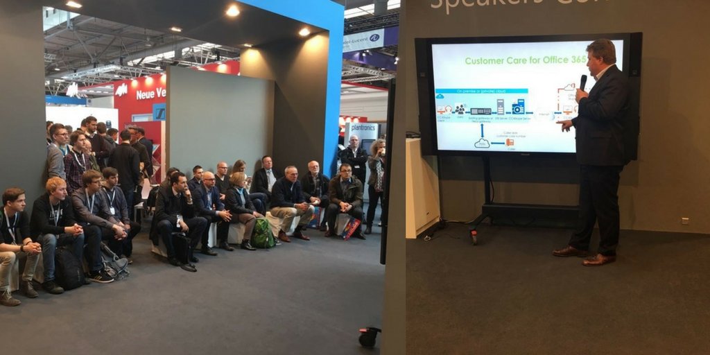 Customer Care 4 Microsoft CloudPBX with #CC4Skype GertJan Coolen presents at the Microsoft Partner Stand #CeBIT2017