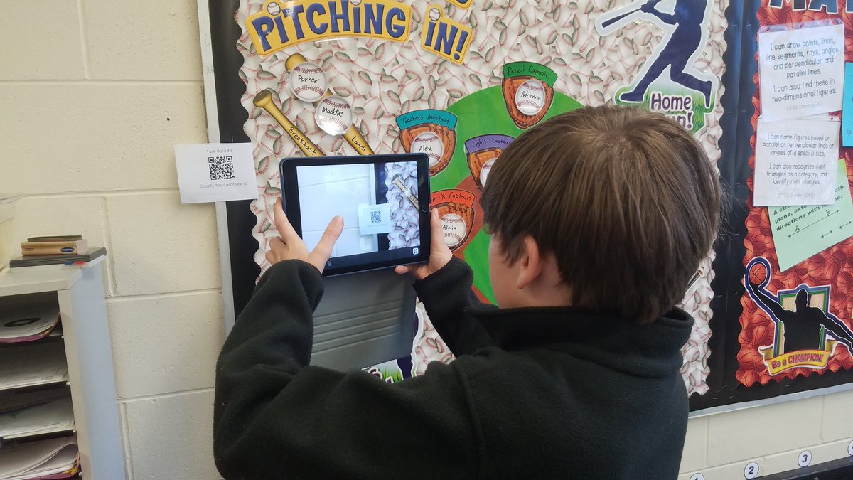 MrNayPOES's tweet photo. We're classifying quadrilaterals using a QR Code scavenger hunt! #4G2 #jnesrocks #acspowerup #everydayacs https://t.co/KuwH93XsHR
