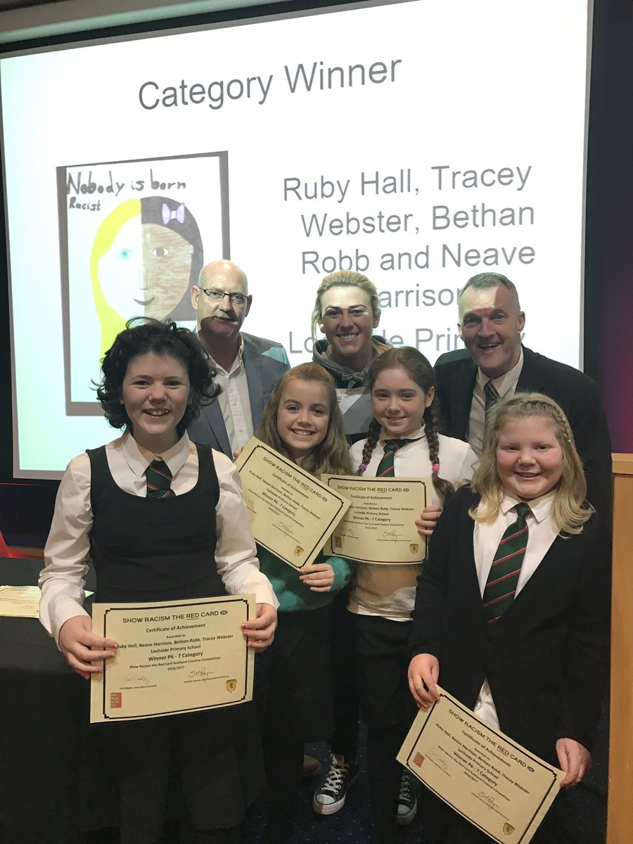 SRtRCScotland's tweet photo. Thanks to Brian Johnstone @GMBScotOrg @steveconnor @savannahmccarthy @GlasgowCityFC for presenting #creativecomp winners from @LochsidePS https://t.co/PJmMLfjNt6