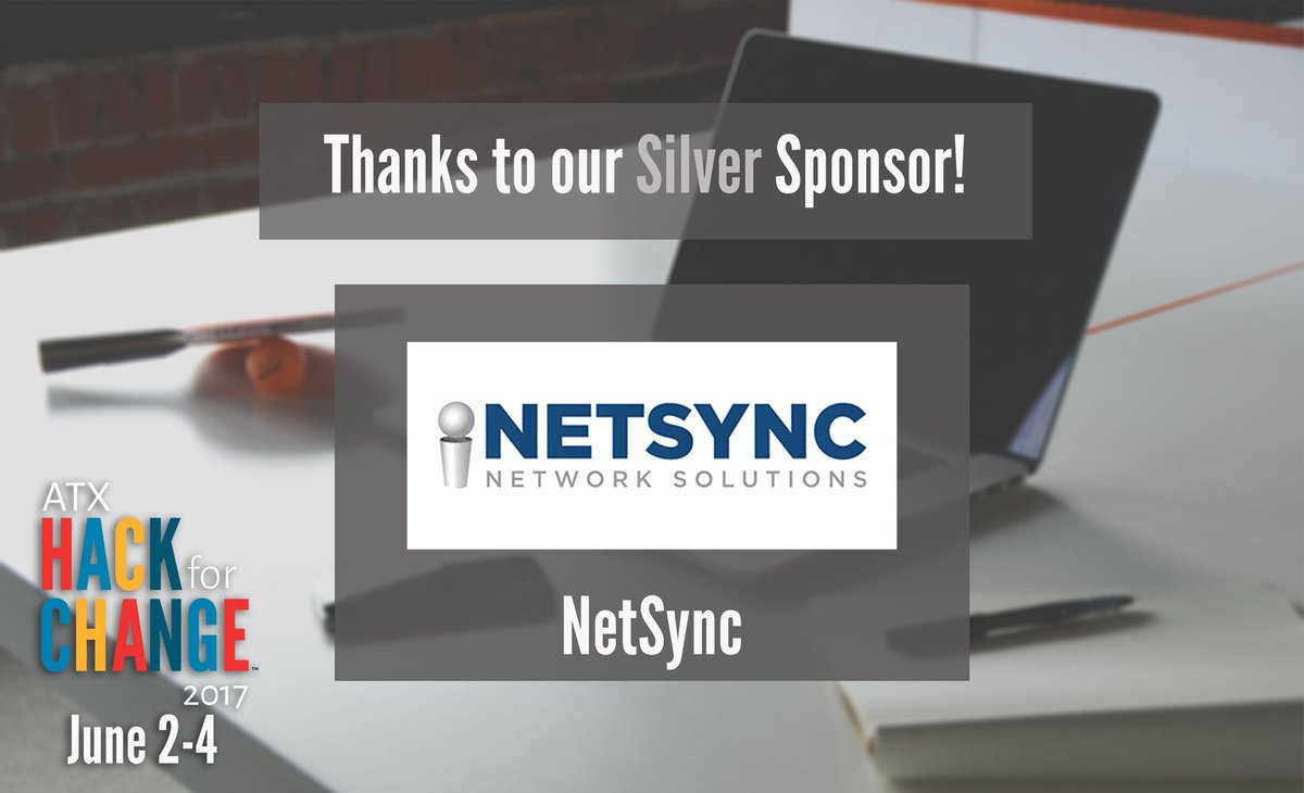 ATXhack4change's tweet photo. We want to thank @NetsyncNews for being a major sponsor! #atxhack4change2017 is going to be the best year yet! https://t.co/ND24tSEOmK