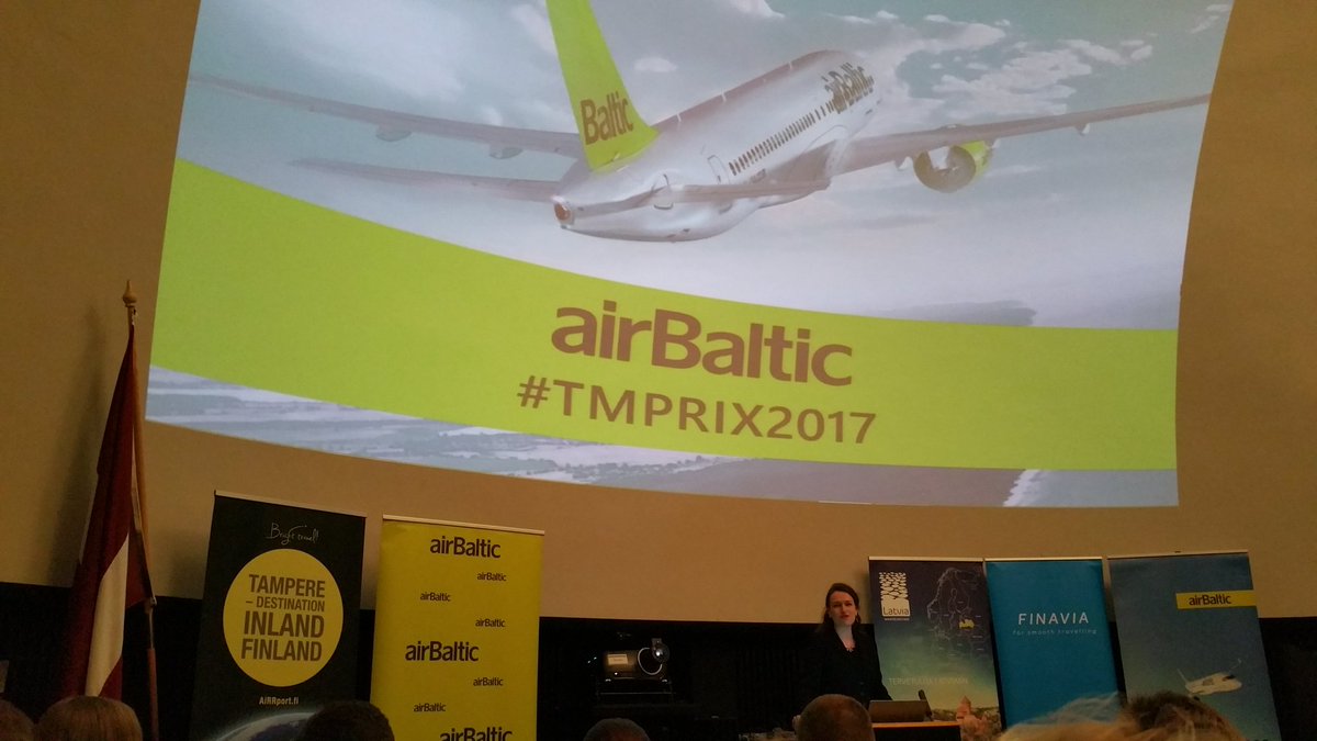 OulaValipakka's tweet photo. First "flight" from #Tampere #Finland to #Riga #Latvia about to take off. #TMPRIX2017. @IkonenAK @airBaltic @sarkanniemi @Visittampere https://t.co/85tXYR2oWT