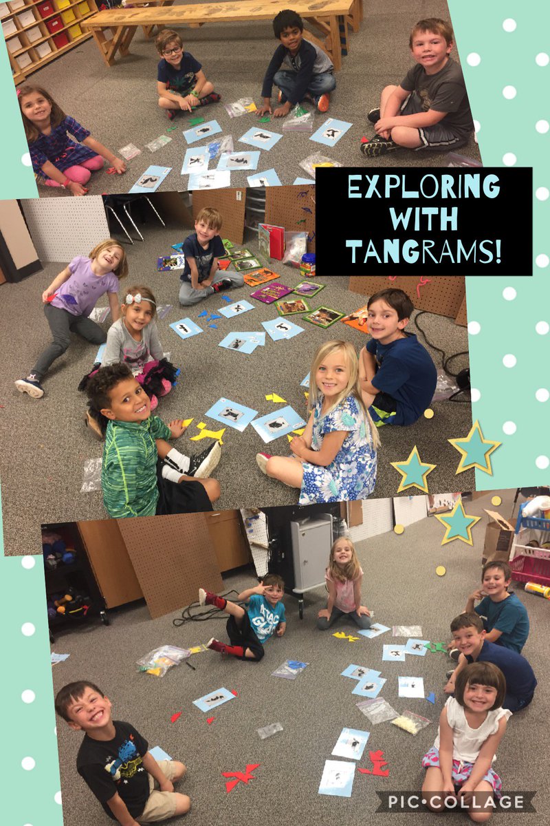 CounselorLG21's tweet photo. Kinder QUESTers exploring with Tangrams!
#ParksideQUEST #LISD https://t.co/MJabn57MHq