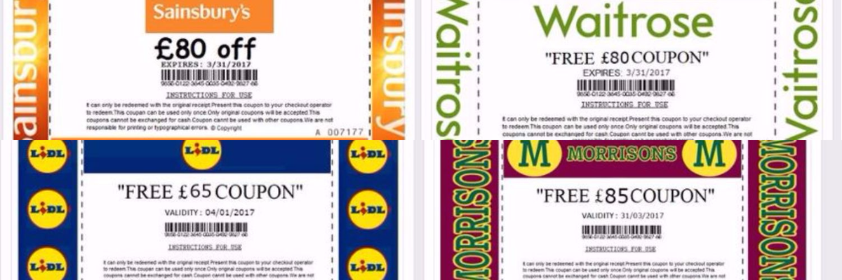 SuffolkTS's tweet image. More of the voucher scams hitting Facebook. The posts are fraudulent &amp;amp; designed to obtain your personal info on scam survey websites.