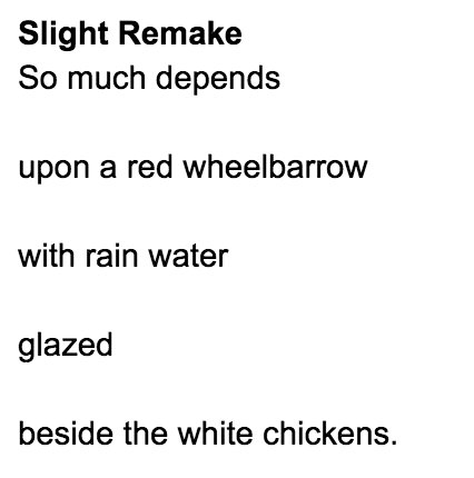 Max_Patel818's tweet photo. Check out this icey cool slight change to William Carlos William's,"The Red Wheelbarrow" Dis My Poetry Royale
#poetryroyale #yaah https://t.co/qs3OlNHnoG