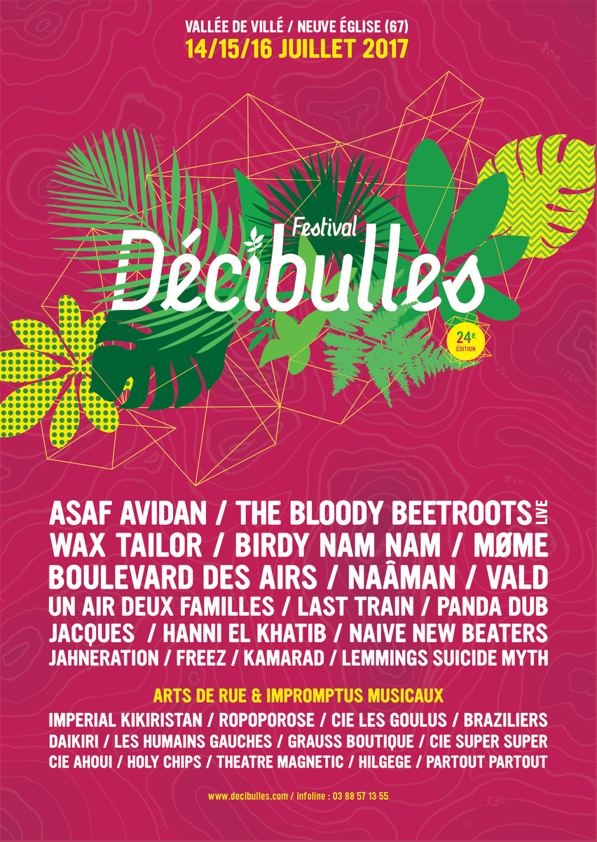 decibulles's tweet photo. Festival Décibulles 2017 : Programmation Complète !

Détails par jour : https://t.co/tDZk3i3S0j
Billetterie : https://t.co/ax1PGtfPkf https://t.co/xdsPWyjGBq