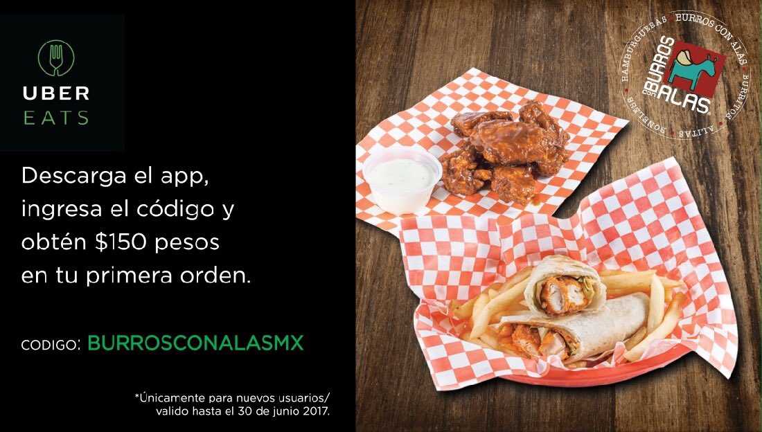 @UberEATS_mex se pone guapo y nos regala el código BURROSCONALASMX para disfrutar las mejores Alitas y Burritos!! Que esperan para pedirlos