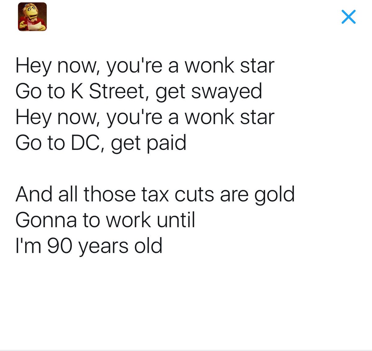 mattytalks's tweet photo. I rewrote All Star to be about politics I guess. I have depression leave me alone https://t.co/WCxWxFUWsU