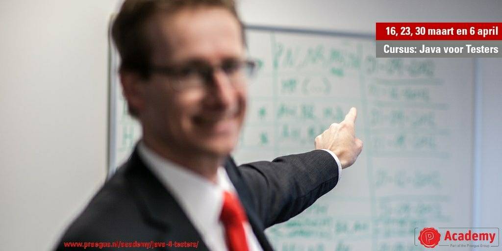 PraegusAcademy's tweet photo. #Java4Testers in volle gang, met een volle klas! Vanavond 2e avond van weer 'n nieuwe training "Java voor Testers": https://t.co/zfW5yHD4zG https://t.co/nENywE1jKC