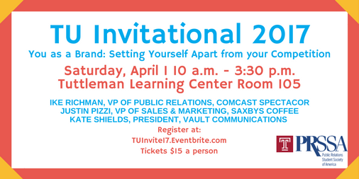 StratCommTU's tweet photo. Get your tickets now for #TUInvitational the event date is approaching quickly and you will not want to miss out! #TUInvite17 https://t.co/aV8sAlf7Qb