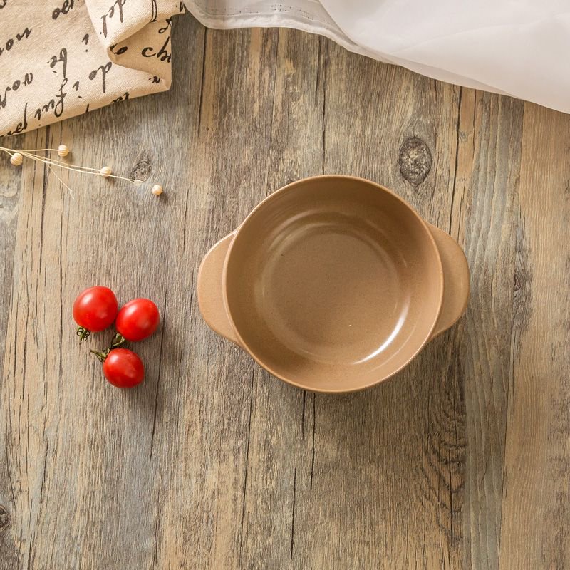 RiceHuskWare's tweet photo. safety bpafree Bamboo fiber food grade two handle dinner bowl https://t.co/zj8iwOQvo2