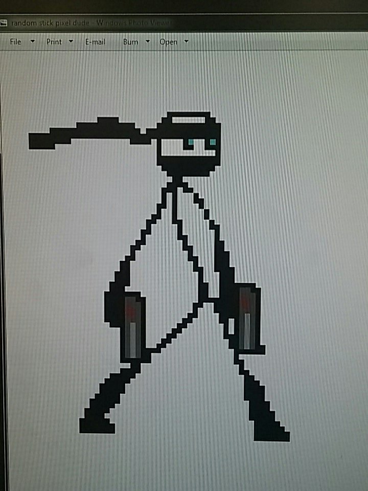 Glitching stickman pixel art