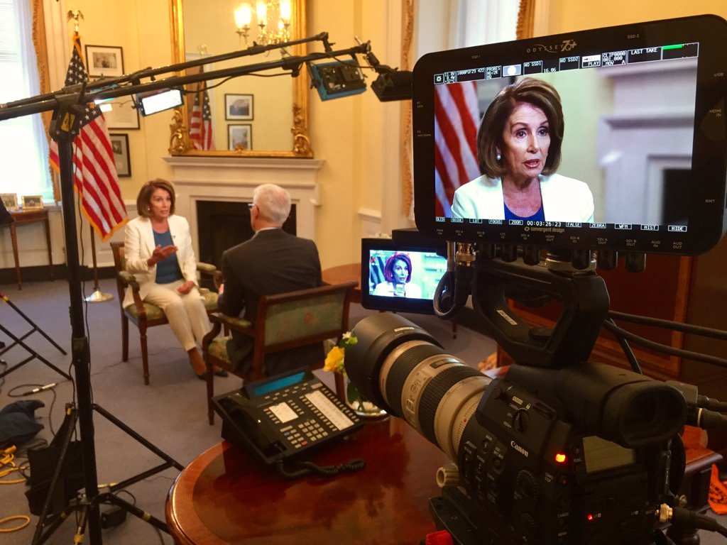 FloydYarmuth's tweet photo. A behind the scenes view of Tuesday's Anderson Cooper/Pelosi interview on Cap Hill. #cnn. https://t.co/kF2GskpQth