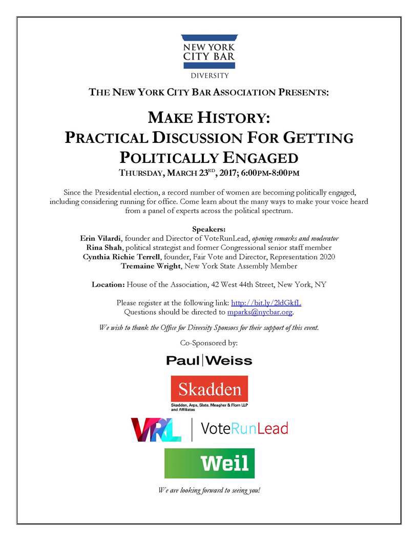 Tremaine Wright (@wright56ad) on Twitter photo Tonight at 6pm join our #Assemblywoman <a href="/VoteRunLead/">voterunlead</a> <a href="/WeilGotshal/">Weil</a> <a href="/SkaddenArps/">Skadden, Arps</a> #WomensHistoryMonth #changewrightnow #politics #takeaction Tonight at 6pm join our #Assemblywoman <a href="/VoteRunLead/">voterunlead</a> <a href="/WeilGotshal/">Weil</a> <a href="/SkaddenArps/">Skadden, Arps</a> #WomensHistoryMonth #changewrightnow #politics #takeaction