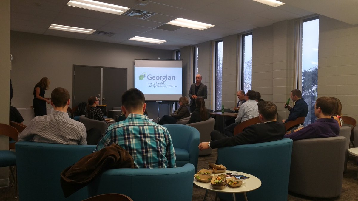rossbigelow's tweet photo. @chrishadams kicking off the Simcoe County Young Professional Association #scypa @georgiancollege @GCHBEC https://t.co/ucVa9lBdGj