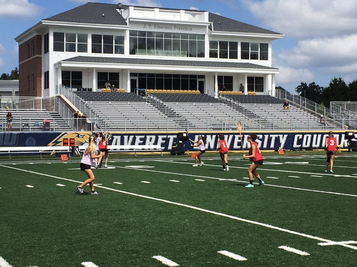 AverettWLax's tweet photo. #tbt to our FIRST EVER LACROSSE CLINIC AT FRANK R. CAMPBELL STADIUM! #lax #mems #gocougars #averettwlax #oneteam #putonthejacket https://t.co/f72yLkHG3w