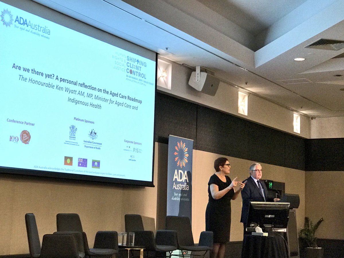 Great to hear @KenWyattMP's personal reflections on the Aged Care Roadmap at #ADAAConf17.