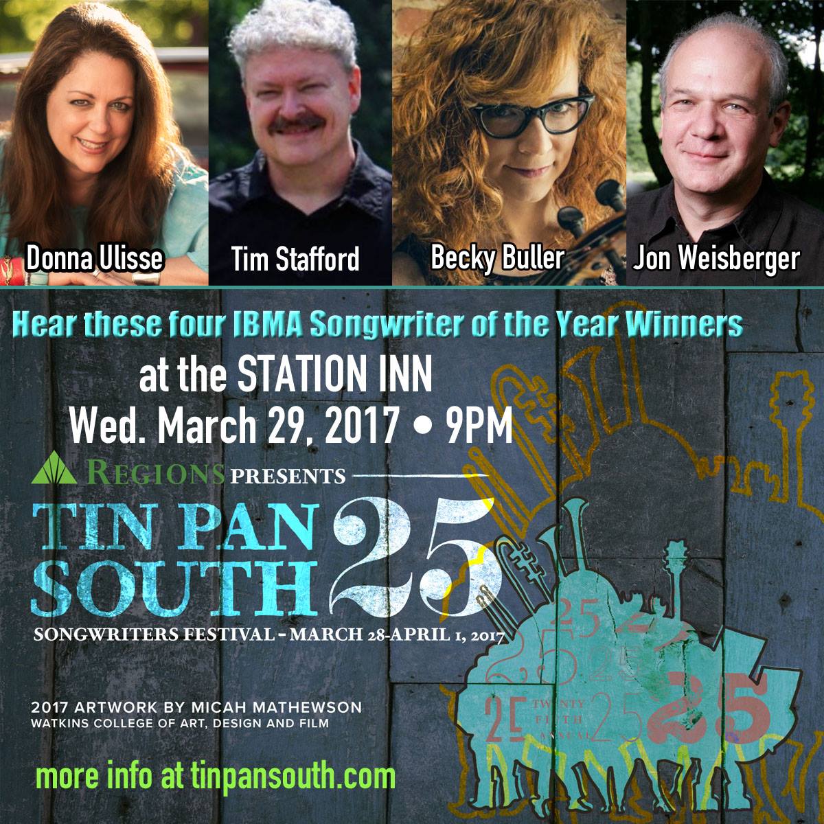 jonweisberger's tweet photo. Excited to be a part of @TinPanSouth with @DonnaUlisse, @FiddlerBeckyB and @TimStaffguitar  - 3/29, Station Inn. Be there! https://t.co/VEjCkIyqhs