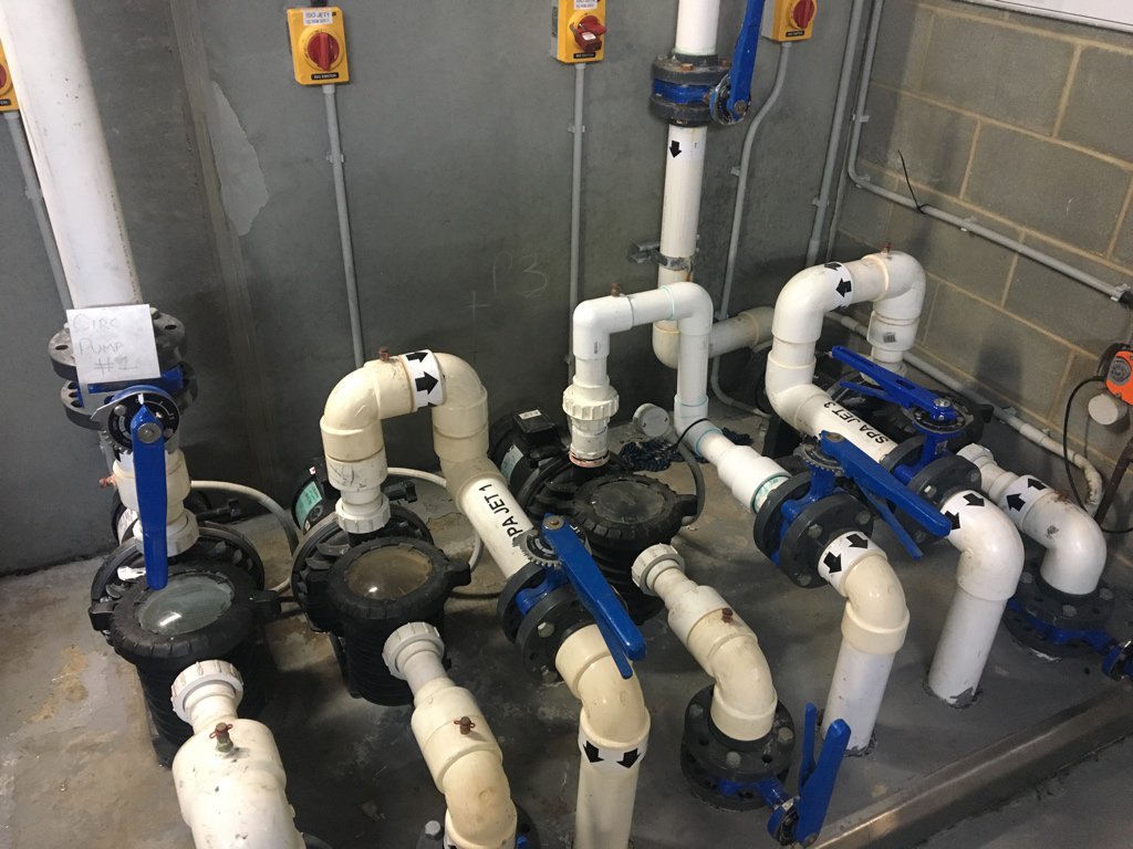 Today’s Workbench, spa system in a hot plant room on a hot day #humid