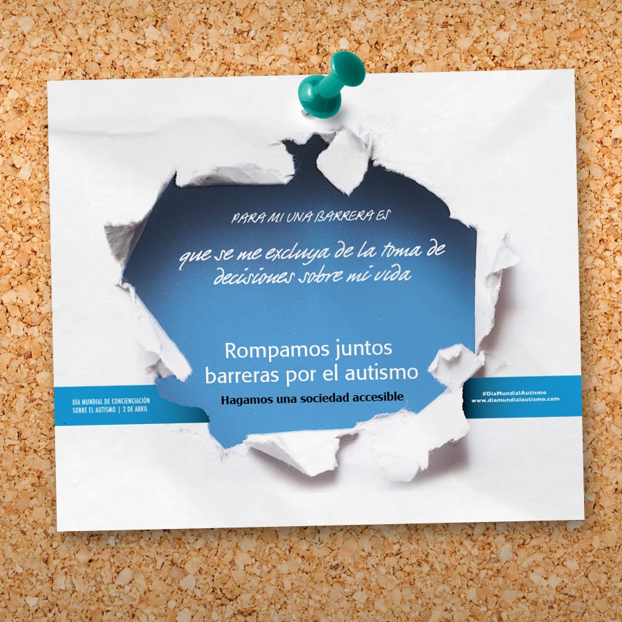 Autismo_Espana's tweet photo. Para mí una barrera es que se me excluya de la toma de decisiones sobre mi vida #DiaMundialAutismo #AutismDay2017 https://t.co/NuJxYLl7t2 https://t.co/1Wnu2vssZm