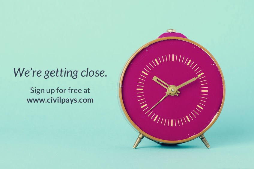 CivilPays's tweet photo. We're getting close! Spread the word and sign up at https://t.co/0JxfBtX1Zp 😎 #CivilTimePays #Civil #Philly https://t.co/b7HtvD04Ok