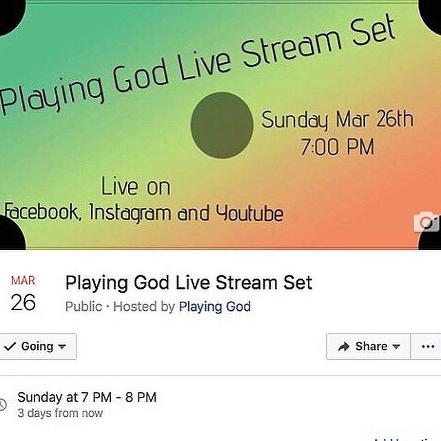 Come have some fun with us on Sunday! #livestream #livestreaming #playinggod #facebook #in… ift.tt/2nhBDkh