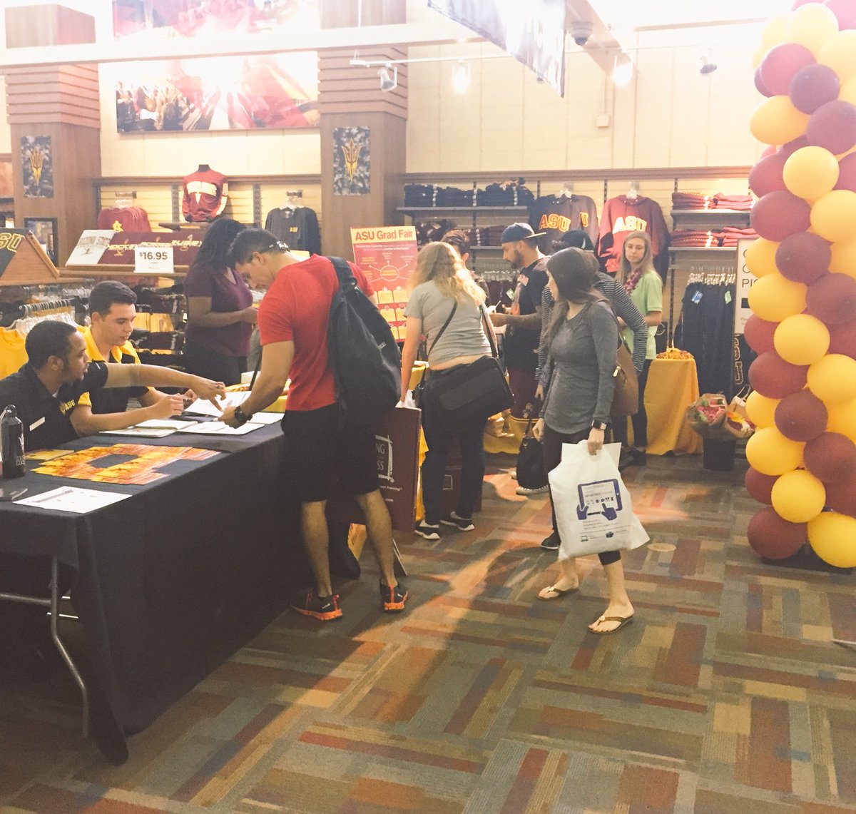 asu_saa's tweet photo. Today is the last day of #ASUGradFair, stop by for your 🎓 and gown! @SunDevilBooks https://t.co/ZGLKMhMJ1d