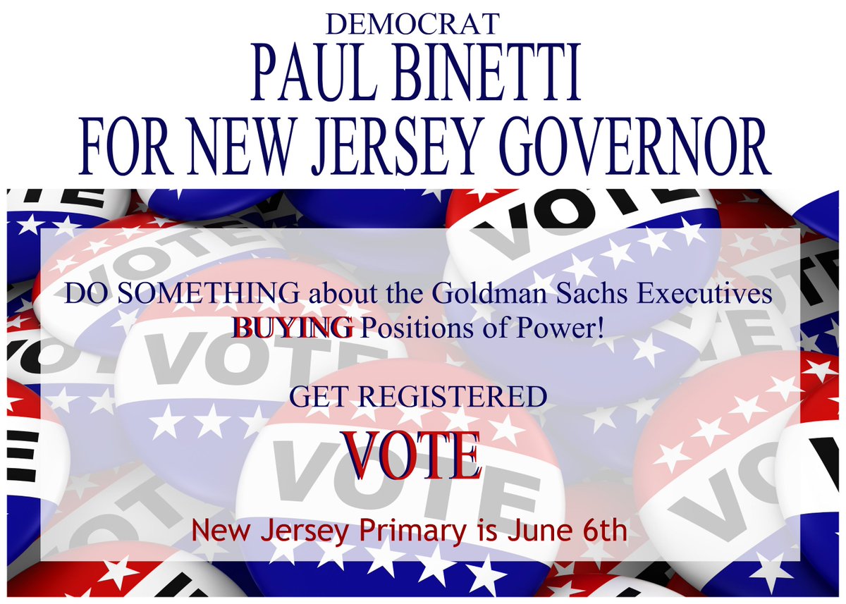 Register if you are not and VOTE in the primary on June 6th and let @PhilMurphyNJ know New Jersey is NOT FOR SALE!!! <a href="/POLSNJ/">Politics NJ</a> @NJLGBTDems