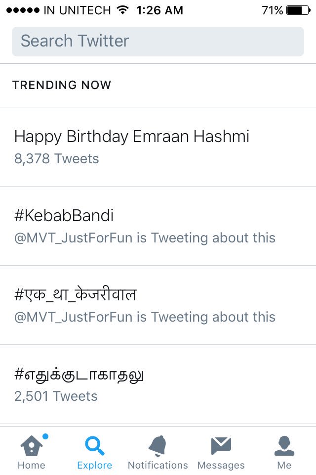 Yey........ Happy Birthday Emraan Hashmi is trending no:~1 