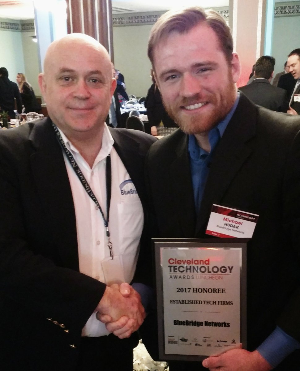 BlueBridgeLLC's tweet photo. #CLETECHAWARDS @BlueBridgeLLC 2017 @Smart_Business #TechAward #datacenter #cloudcomputing #cybersecurity #CLETECH https://t.co/Ti1gdvj9P9 https://t.co/PFNJsk8d0e